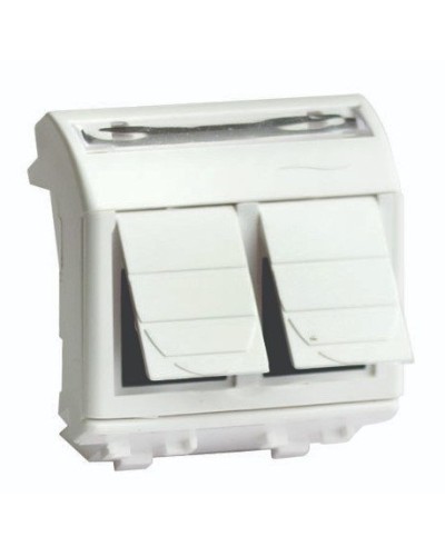 Розетка RJ-45 Brava 2 модуля слоновая кость (75459S): Розетка компьютерная с двумя разъёмами в Химках