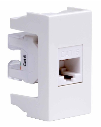 Розетка RJ-45 Viva 1 модуль кат.6A белая (45058). Розетка компьютерная экранированная с одним разъёмом. ДКС в Химках