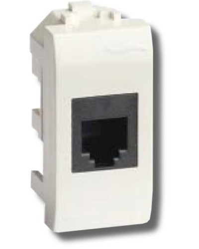 Розетка RJ-45 Brava 1 модуль белая (76654B): Розетка компьютерная с одним разъёмом в Химках