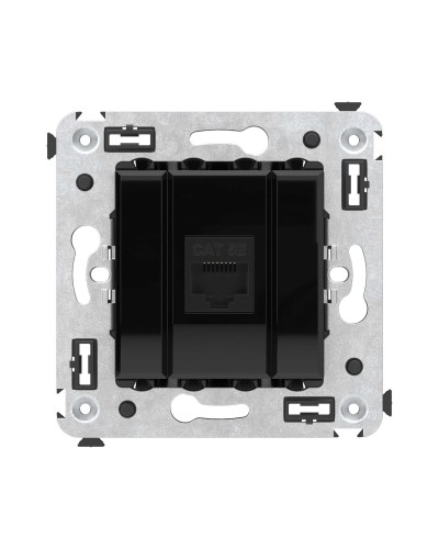 Розетка RJ-45 в стену, кат.5E, Avanti, одинарная, черный квадрат (4402663). Розетка компьютерная. ДКС в Химках