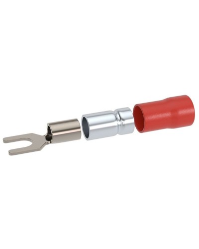 Наконечник вилочный НВИ 0,25-1,5 М6 (D6,4мм) (100 шт) (2A16P-DS-PVC). Наконечник вилочный с изолированным фланцем ПВХ, двойная гильза. ДКС в Химках