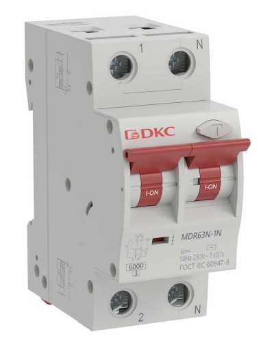 YON max MDR, 1P+N, 30mA, 20A, 6kA, А (MDR63N-1N2C20-A). Автоматический выключатель дифференциального тока. ДКС в Химках