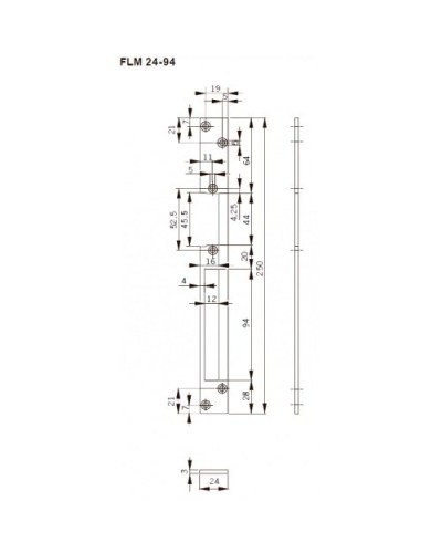 FLH24-94. Запорная планка длинная. dormakaba в Химках
