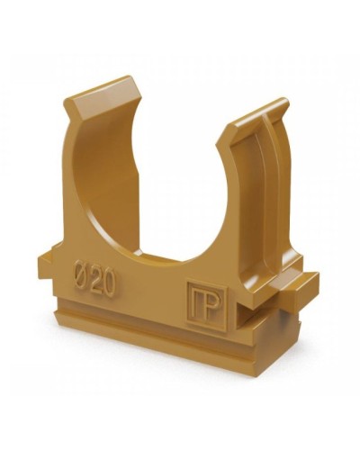 Крепёж-клипса для труб АБС-пластик бук D20 (100 шт) (PR13.0046). Крепление для труб ПВХ. Промрукав в Химках