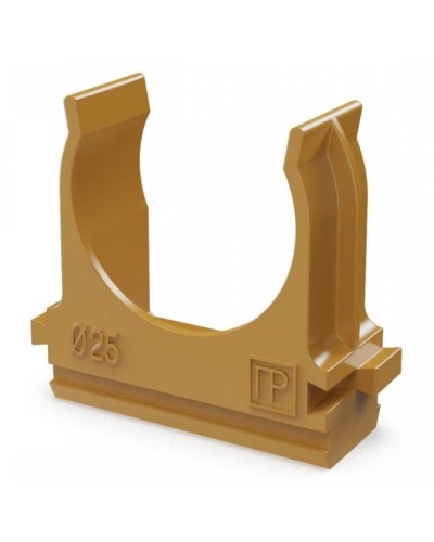 Крепёж-клипса для труб АБС-пластик бук D25 (100 шт) (PR13.0047). Крепление для труб ПВХ. Промрукав в Химках