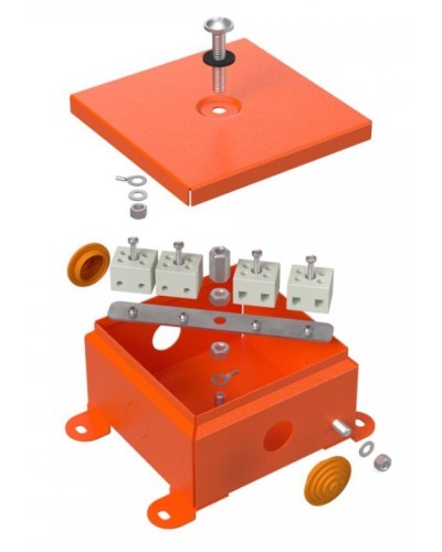 Коробка огнестойкая 110х110х65 (70-0360-FR6.0-8). Коробка огнестойкая для открытой установки. Промрукав в Химках