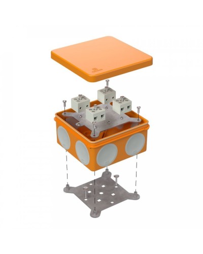 Коробка огнестойкая 100х100х50 (60-0300-FR2.5-8). Коробка огнестойкая для открытой установки. Промрукав в Химках