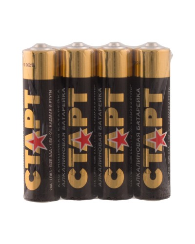 СТАРТ LR03-SH4-BOX (1,5 В, AAA, LR03), упак. 4 шт.. Алкалиновые батарейки. СТАРТ в Химках