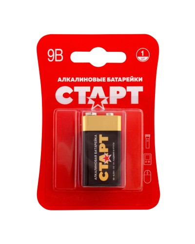 СТАРТ 6LR61-BL1 (9 В, Крона,  6LR61), БЛИСТЕР. Алкалиновая батарейка. СТАРТ в Химках